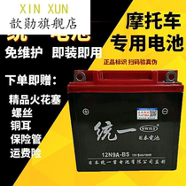 Xinxun unified motorcycle battery 12v Universal 12v 9A Haojue 125 pedal bending beam moped maintenance-free storage