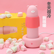 ins super fire warm cup 55 degree hand warmer creative constant temperature insulation Valentines Day girl heart bursting New Year gift