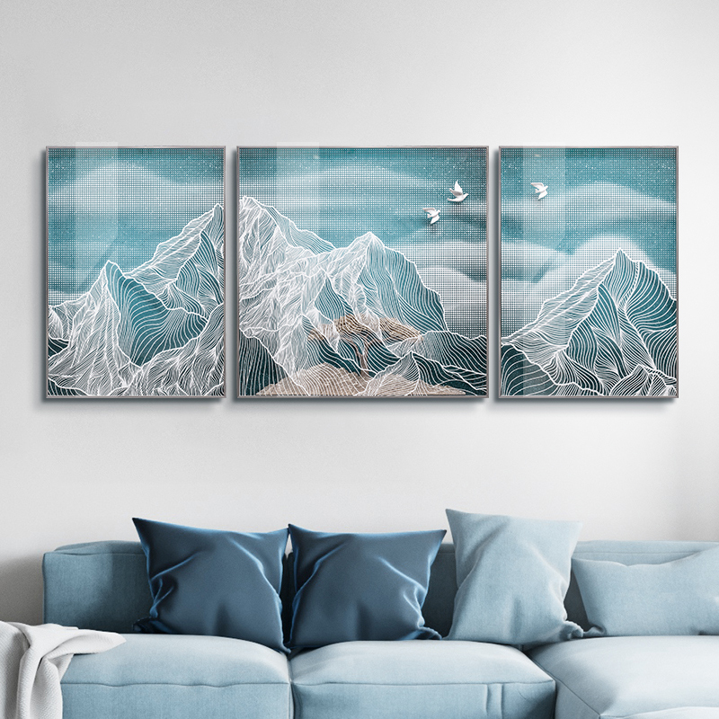 Modern Brief Triplex Living Room Decoration Painting Sofa Background Wall Mural Light Extravagant Abstract Landscape Dining Hall Bedroom Hanging Painting