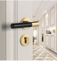 Guanba split lock indoor door lock Yehei gold bedroom door lock Gray door handle minimalist light luxury three-piece set