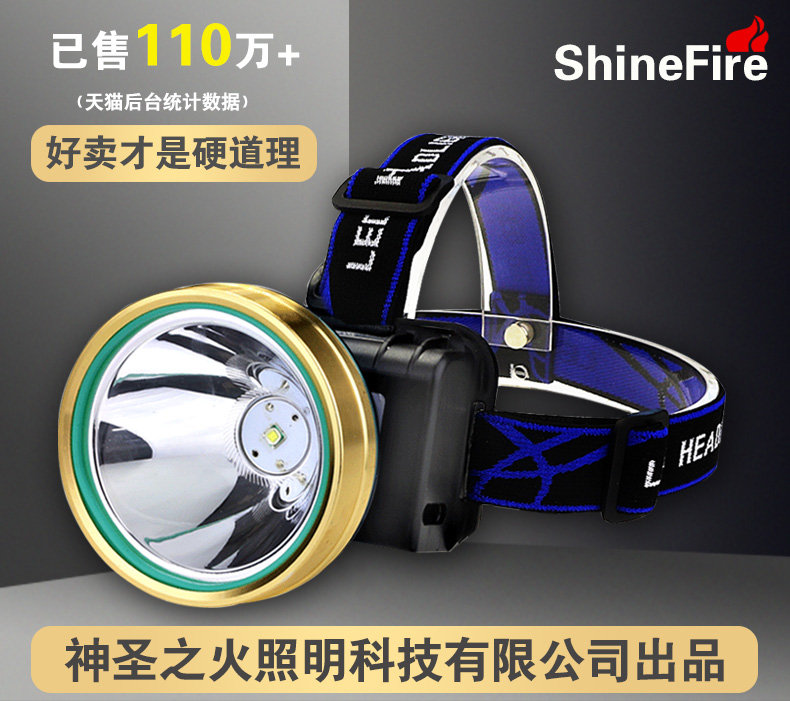 头戴式LED强光充电头灯 图1