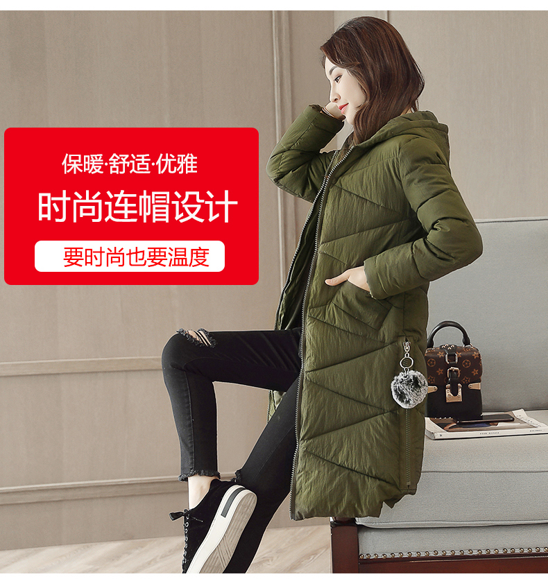 Áo mới 2018 mùa đông dễ thương áo khoác cotton dày nữ dài Phần phiên bản Hàn Quốc của áo khoác mỏng độn bông xuống áo phao nữ dáng dài hàn quốc