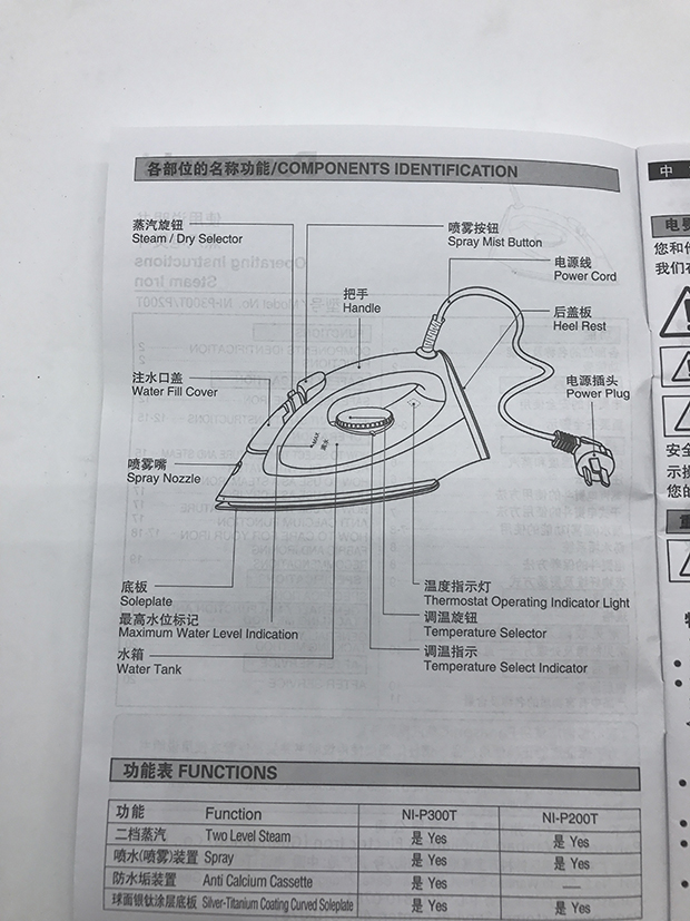 Bàn làm việc điện cầm tay bằng sắt đa chức năng của Panasonic Bàn ủi điện đa năng NI-E200TS có thể được ủi - Điện sắt bàn là hơi cầm tay