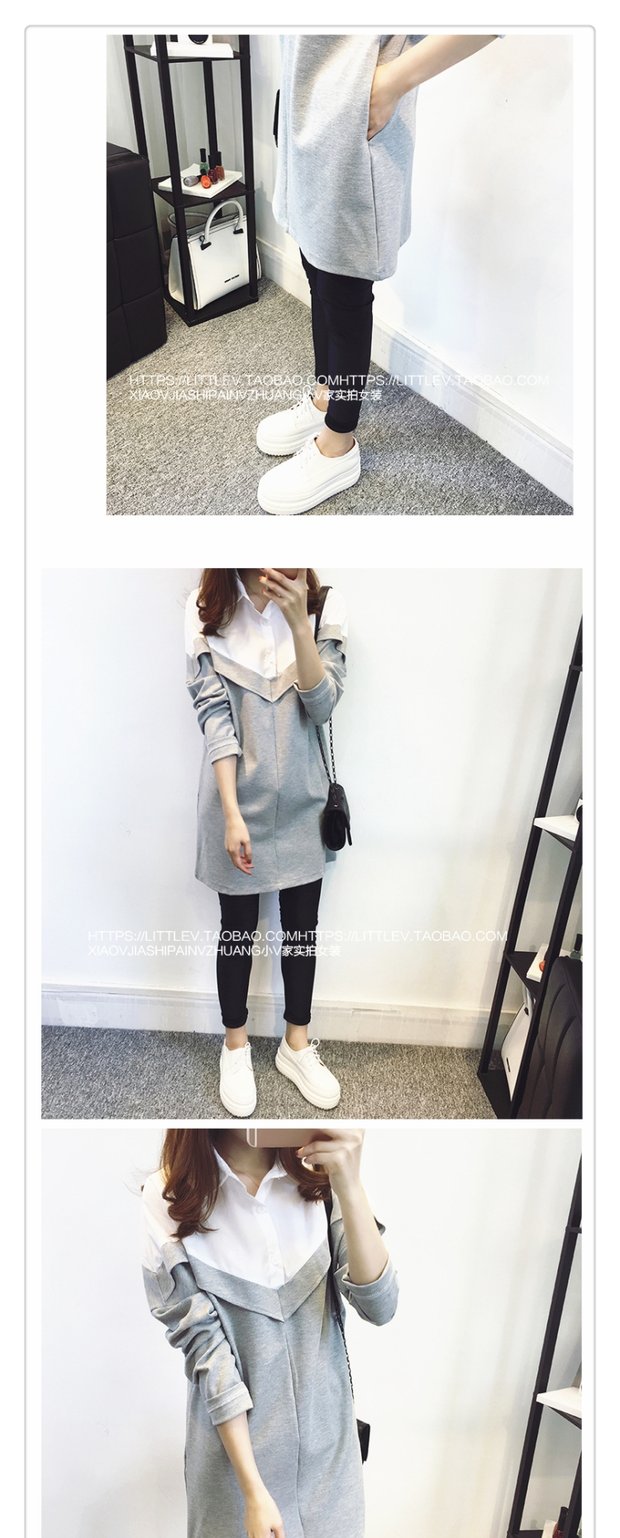 Bộ đồ thời trang bà bầu xuân hè 2018 phiên bản mới của Hàn Quốc cotton mẹ xuân hè và thu đông hai mảnh váy bầu mùa hè
