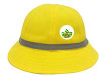 Kindergarten bookings pure cotton small yellow pelvic hat can be added logo eco-friendly school summer camp fluorescent strip fisherman hat