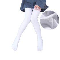 Lotus Community Plus Suede Thickened 800D Children Dance Socks Anti-Kick Girl Play Underpants White Test Class Pantyhose