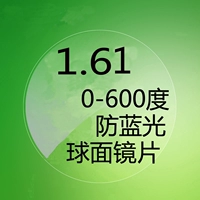 1.61 Anti -Blu -Ray Spherical (Цвет кадра слева и правого глаз, жесткая зеленая пленка 600 градусов)