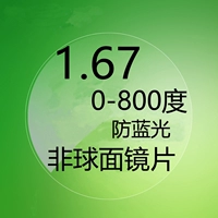 Индивидуальный 1,67 анти -блуа -сферическая плоскость (в пределах 800 градусов зеленой пленки в левой и правой глазах сообщения)