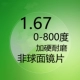 Индивидуальный 1,67 анти -блуа -сферическая плоскость (в пределах 800 градусов зеленой пленки в левой и правой глазах сообщения)