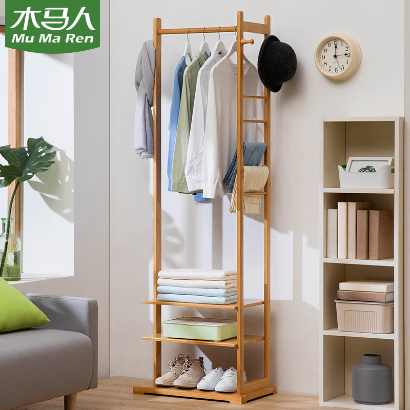 Trojan horse Easy clothes hat rack floor hanging clothes hanger bedroom cupboard clothes bag shelve for home non solid wood net red