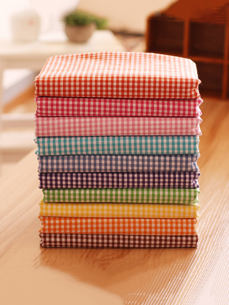 Rainbow plaid fabric Plain yarn-dyed cotton fresh shirt clothing skirt Handmade DIY fabric COTTON fabric