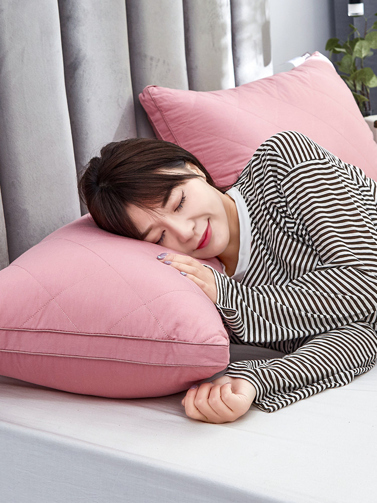 A pair) washable hotel pillow adult cervical spine pillow home student single double low pillow core summer