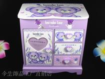 Lavender jewelry box wooden Princess European style Korean jewelry storage box jewelry box girl childrens birthday gift