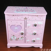 Castle jewelry box wooden Princess European style Korean jewelry storage box hand jewelry box student girl birthday gift