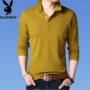 Playboy mùa xuân và mùa thu cotton dài tay áo thun nam tự canh cỡ lớn áo sơ mi POLO từ bi giản dị quần áo nam áo thun polo nam