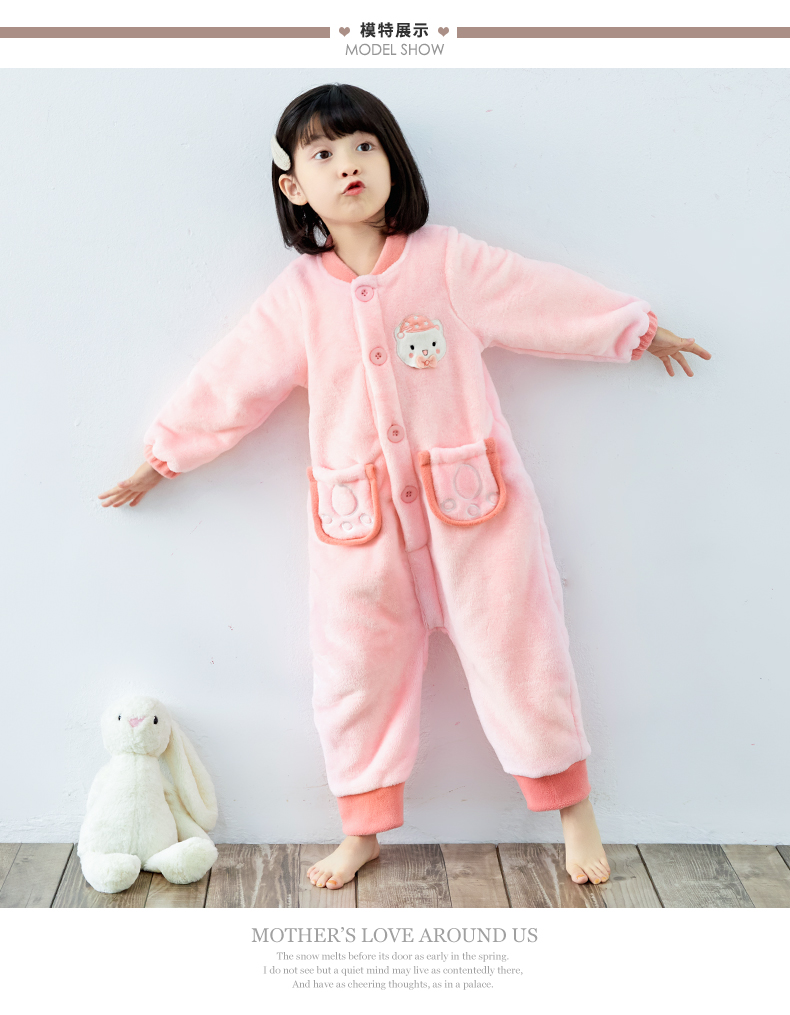 Bộ đồ ngủ trẻ em một mảnh của Shangbao Maiqiudong quần áo thể thao trẻ em