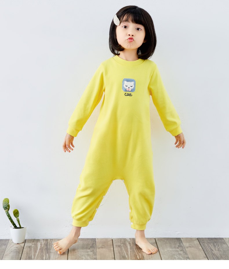 Shangbao Mai 2018 thu đông mới cho bé bộ đồ ngủ đồ ngủ cotton dày ấm áp cho bé trai và bé gái bộ đồ ngủ bé gái shop quần áo trẻ em gần đây