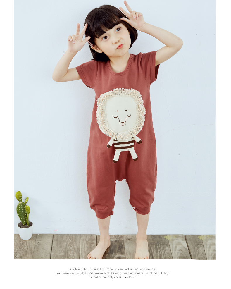 Shangbao Mai mùa hè trẻ em mới của một mảnh đồ ngủ cotton ngắn tay mỏng bé đồ ngủ chàng trai và cô gái đồ ngủ sleepsuit trẻ em