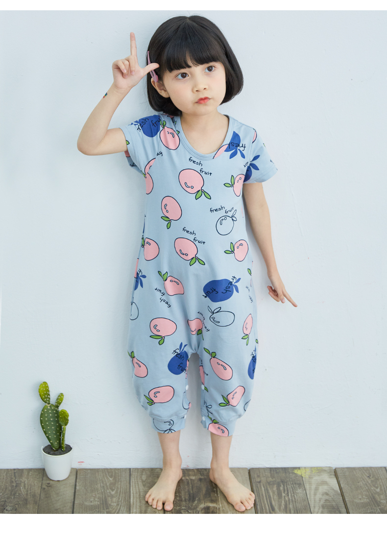 Shangbao Mai hè trẻ em mới một bộ đồ ngủ ngắn tay cotton mỏng Bộ đồ ngủ bé Xiêm phục vụ tại nhà cho con bú quần lót trẻ em