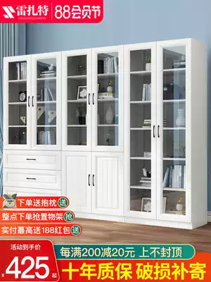 Glass bookcase Floor-to-ceiling shelf Simple modern household children's bookshelf multi-function free combination student bookcase