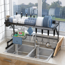 Stainless steel kitchen dish storage rack bowl rack sink rack wash water pool bowl chopsticks drain rack telescopic