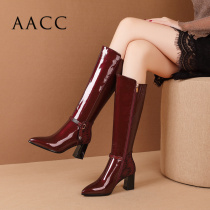 2021 autumn and winter boots women do not knee Martin boots high heel pointed thick heel fashion versatile thick heel high boots women