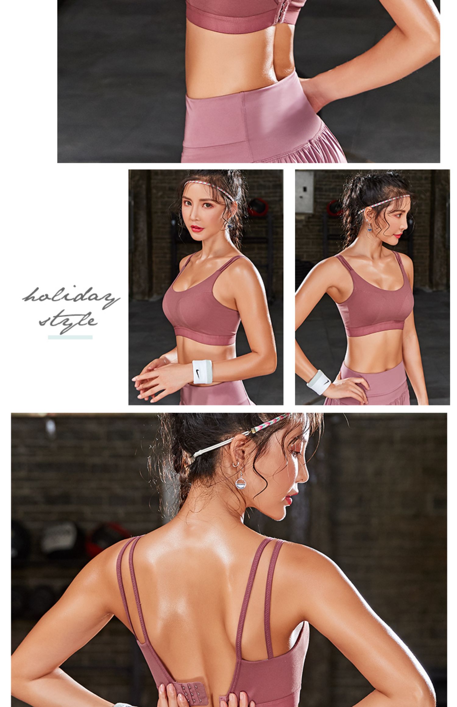 Thật vậy, đồ lót thể thao nữ chống sốc chạy làm đẹp trở lại dây đeo yoga kiểu vest thu thập rập khuôn tập thể dục áo ngực - Đồ lót thể thao áo tập puma