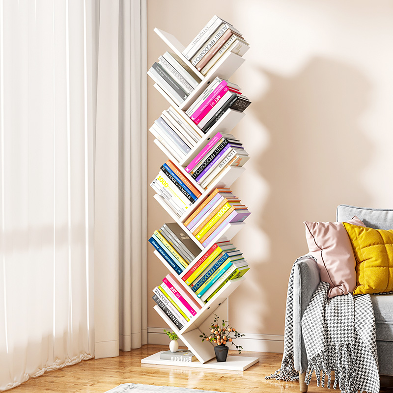 Simple Solid Wood Bookshelves Landing Shelve Wall Corner Home Creative Treehouse Space Small Simple Bookcase