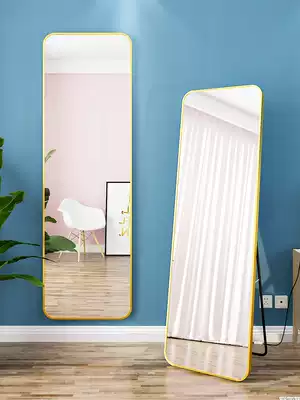 Light luxury full body dressing floor mirror home girl bedroom makeup three-dimensional small hanging wall big fitting ins Wind