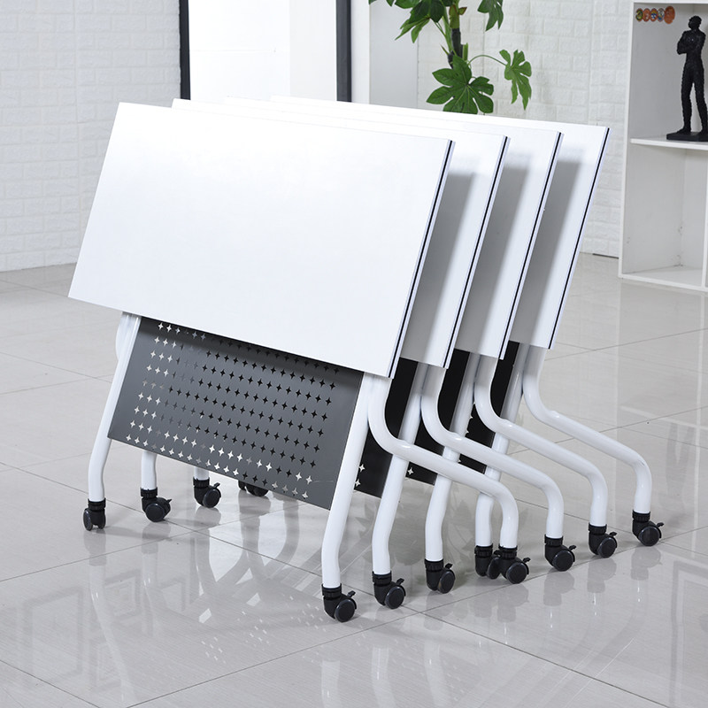 Folding training tables and chairs combined mobile office table can pitch long educational institution tutoring class students desk