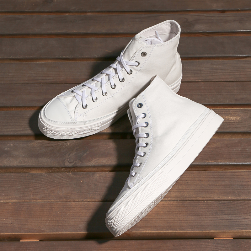 Bless Shoe White Series Handmade Summer White High-Top Canvas Casual Shoes for Men and Women