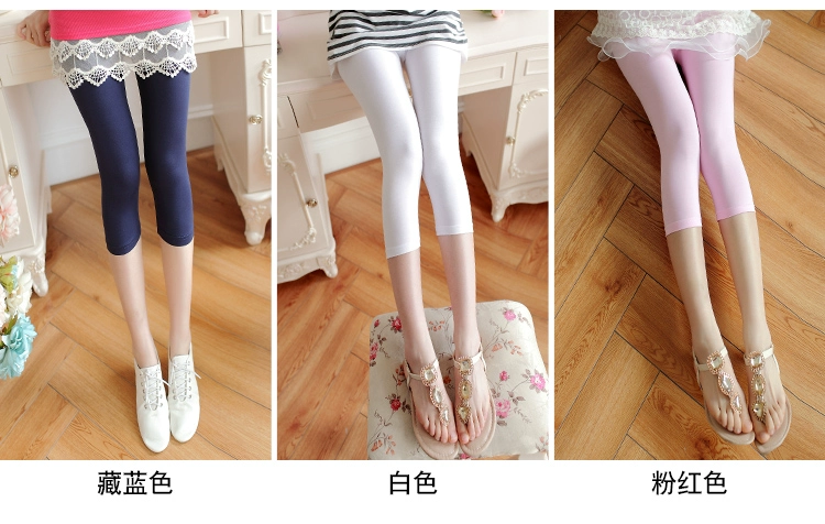 Bà bầu quần legging xuân hè mỏng modal chín điểm Quần bà bầu quần mùa thu quần chân mùa thu mặc quần nâng bụng