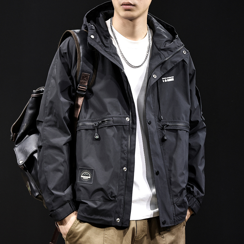 Workwear Jacket Men's Coat with Hood 2026 New Spring and Autumn Trendy Brand Men's Clothing Large Size Men's Thickened Spring Jacket