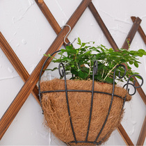 Wrought iron wall-mounted coconut palm flower basket hanging basket green Rove hanging basket pot balcony wall flower stand