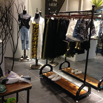 Clothing store hanger display rack Double-layer clothing rack Wedding rack Childrens clothing womens store shelf lifting rack Floor-to-ceiling