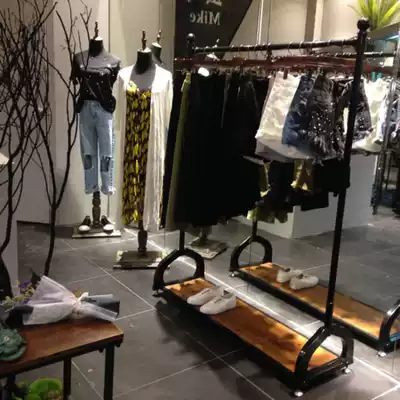 Clothing store hanger display rack double-layer clothing rack wedding dress rack children's clothing women's clothing store shelf lifting frame floor standing