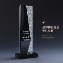 Creative crystal trophy custom high-grade trophy award competition Excellent staff lettering glass custom medals