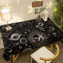 Personality Tarot Tablecloth Tablecloth Black Industrial Style Resistant Modern Minima Special Dormitory Computer Desk Mat Tide Constellations