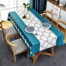 Rectangular tablecloth High-end sense dining table cloth National style wood grain desktop protection pad Long table dining table cloth Light luxury style