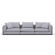 Double three-person wash-free fabric Italian light luxury living room corner combination woven heart full leather sofa furniture customization