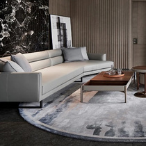 Oblique corner full leather sofa Nordic modern Italian three-seater living room first-layer leather combination furniture customization