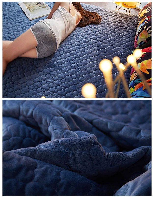 Pha lê nhung trải giường đơn mảnh chăn len dày chăn nhung chăn bông chăn mùa đông dày tấm ba bộ ga trải giường