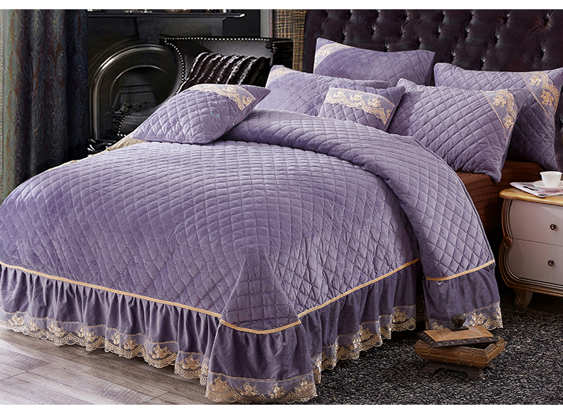 Châu Âu cashmere giường bông bao gồm thành viên đơn tinh thể bông tấm dày giường bông bao gồm luật Levin nhung ấm ba mảnh - Trải giường ga giường 1m8 x 2m