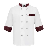 Одежда шеф -повара Zhongshu Seven -Packal Hotel Hotel Tea House White Black Half -sleeve Красивая кухонная работа осень и зимние мужчины