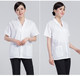 Kindergarten kitchen chef work clothes male canteen staff clothes female white chef clothes short-sleeved summer thin section