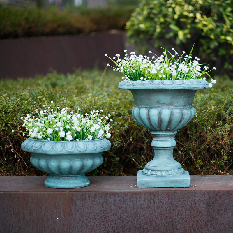 Vintage old European flower pot King-size special Ceramic clearance Courtyard goblet vase Nordic simplicity