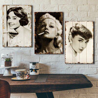 Creative American retro wood panel painting wall decorations Bar Cafe clothing shop room wall pendant