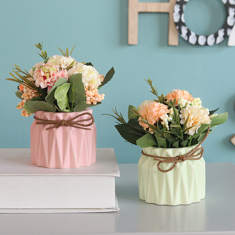 Simulation plant decoration Nordic green plant indoor potted living room ornaments fake flower fleshy small bonsai porch decoration