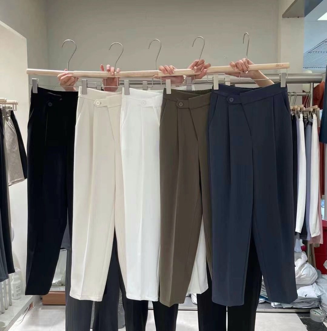 OKLA autumn money 90% pants Western pants 2021 new diagonal access design to be slim 100 lap Inn Wind Roof pants woman