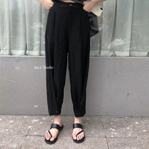 Hi XI XXXIA Summer Korean Version High-waisted Leg Pants Suit Thin Material Versatile Casual Two Wear Cropped Slim Pants Woman